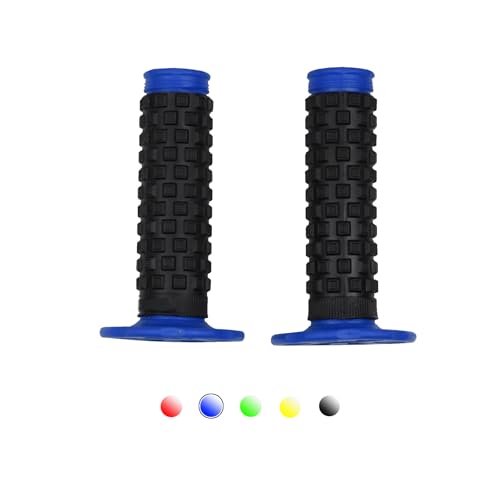 Motorcycle Grips 7/8" Dirt Bike Grips Pillow Top Anti-Slip Advanced Rubber Grips for CR CRF - color: Blue