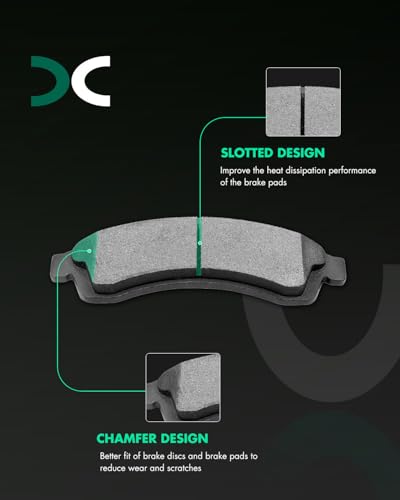 SCITOO Brake Pads Kits Front Rear Fit For Chevrolet For Trailblazer 2002-05 - size: Front D882 & Rear D883 [8PCS]