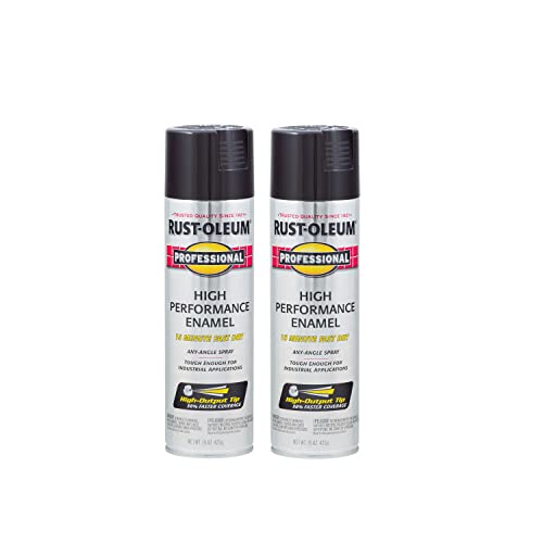 Rust-Oleum Professional High Performance Gloss Black Spray Paint - color: Gloss Black, size: 15 Ounce (Pack of 2)