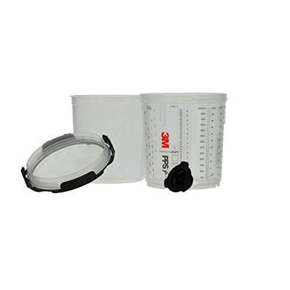 3M 26000 PPS 2.0 Spray Gun Cup, Lids and Liners Kit, Standard, 200-Micron Filter, 22 Ounces, BLACK,SILVER - size: Standard, 200-Micron Filter