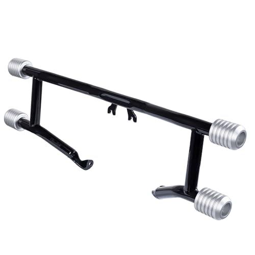 Advanblack Protek Two Step Highway Peg Crash Bar with CNC Slider Fit for 2014-2025 Harley Touring Road Glide Street Glide Electra Glide – Engine Guard Performance Upgrade (Silver CNC) - color: Silver CNC