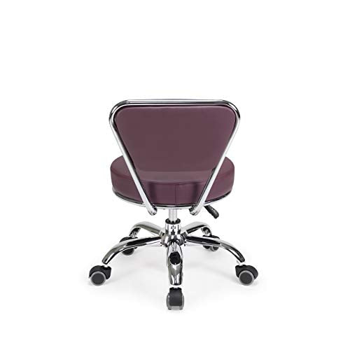 Dayton Home Office/Garden Rolling Seat (Burgundy) Pneumatic, Short Stool with Adjustable Height 13"-15", Perfect for Home Office, Gardening, Garage Mechanic, School and Lab - color: Burgundy
