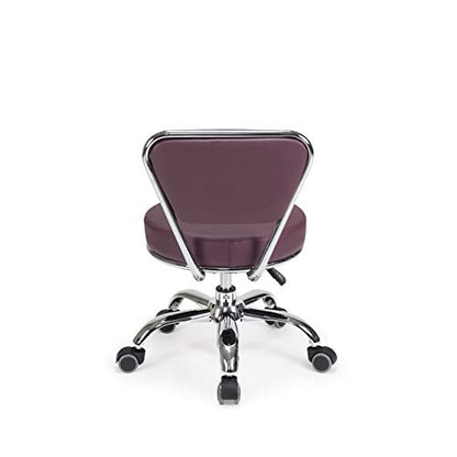 Dayton Home Office/Garden Rolling Seat (Burgundy) Pneumatic, Short Stool with Adjustable Height 13"-15", Perfect for Home Office, Gardening, Garage Mechanic, School and Lab - color: Burgundy