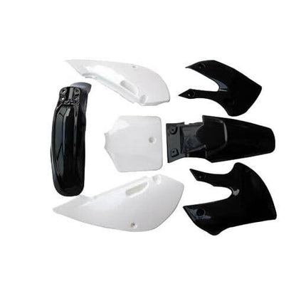 Black + White Plastics Fender Kit For KLX 110 KX65 125cc 150cc Dirt PIt Bike