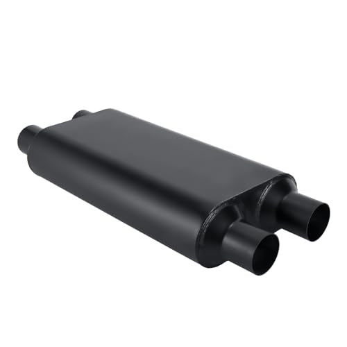 2.5in Muffler Chamber 80Series 2.5" Universal Mufflers,Performance Race Exhaust Muffler 2.5 in,Aggressive Sound,Black(2.5" dual in/2.5" dual out/overall 23") - size: 2.5" dual in | 2.5" dual out | overall 23", style: Dual in | Dual out