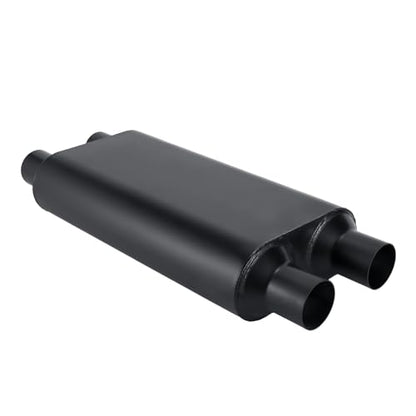 2.5in Muffler Chamber 80Series 2.5" Universal Mufflers,Performance Race Exhaust Muffler 2.5 in,Aggressive Sound,Black(2.5" dual in/2.5" dual out/overall 23") - size: 2.5" dual in | 2.5" dual out | overall 23", style: Dual in | Dual out