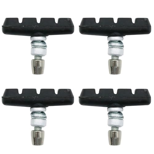 2 Pairs Bike V Brake Pads with Hex Nuts Hex Wrench for Mountain Bike, Road Bicycle, MTB, BMX