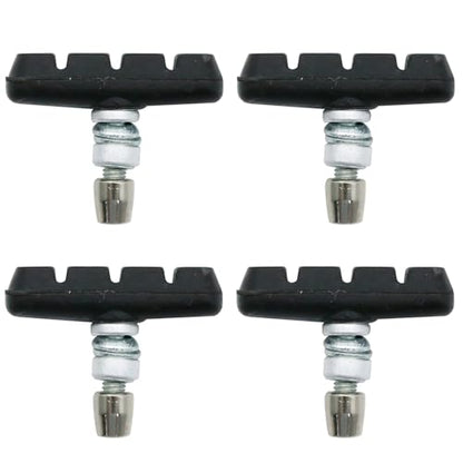 2 Pairs Bike V Brake Pads with Hex Nuts Hex Wrench for Mountain Bike, Road Bicycle, MTB, BMX