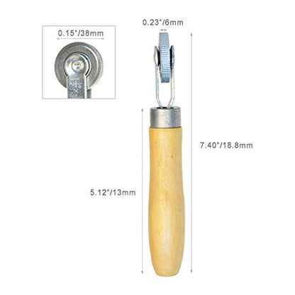 Tire Patch Roller Wooden Handle 1 1/2" Dia Tire Repair Tool (6mm)