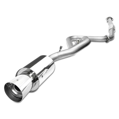 Auto Dynasty 4 Inches Round Muffler Tip Catback Exhaust System Compatible with Mitsubishi Eclipse 2.4L l4 00-05 - color: Round Tip