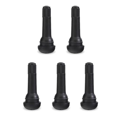 Qurbun 5 PCS TR414 Tire Valve Stems, Rubber Snap-in Short Tubeless Tire Valve Stem, Air-Tight Seal Valve Stem Replacement Kit, Fit for 0.453 inch Rim Holes on Standard Vehicle Tires (Black) - size: 5 PCS # TR414