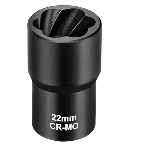 Topec 22mm Lug Nut Remover, Wheel Lock Removal Kit for Stripped Bolt & Rounded Nut, 1/2" Drive - style: 22MM