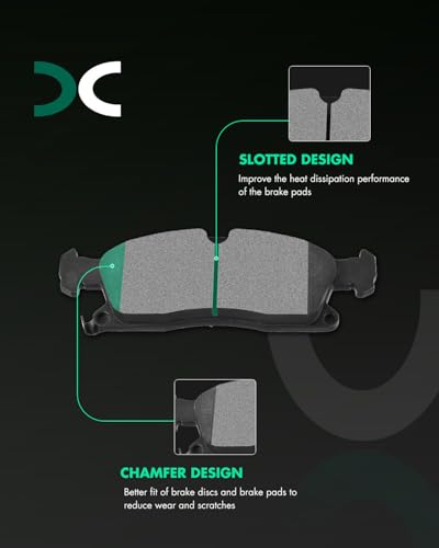 SCITOO Disc Brake Pads Sets 8pcs Fit For Jeep For Grand Cherokee 2011-19 - size: Front D1455 & Rear D1498 [8PCS]