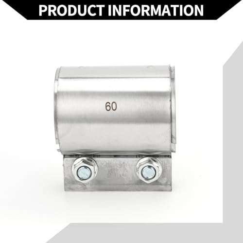 Exhaust Pipe Clamp/Exhaust Muffler Tube Joint for Car Truck/Durable Stainless Steel 2.36" 87mm / 1 Pc Silver Tone - size: 2.36''