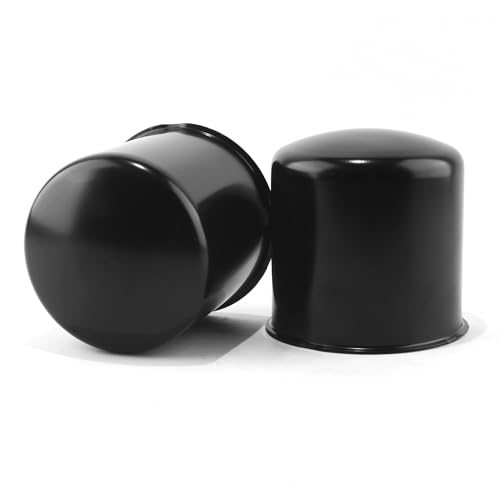 2Pcs 4.25" OD 4.33" H Domed Style Trailer Wheel Center Caps for Rim - color: Matt Black, size: 4.25" OD 4.33" H