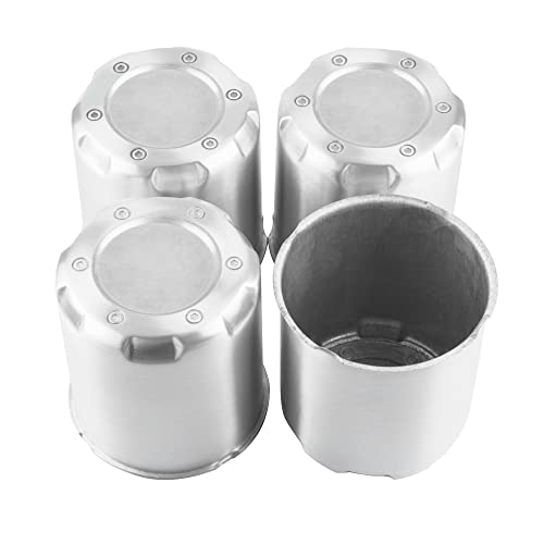 4Pcs 4.25 inch Wheel Center Caps Aluminum Push Through Trailer Caps Fit 4.25" Center Bore Truck RV SUV Wheels Rims, Silver Hub Covers, 4.69" Tall - size: 4.25” Hub, 4.69” Tall