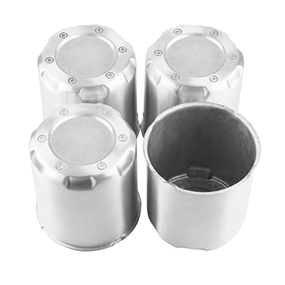 4Pcs 4.25 inch Wheel Center Caps Aluminum Push Through Trailer Caps Fit 4.25" Center Bore Truck RV SUV Wheels Rims, Silver Hub Covers, 4.69" Tall - size: 4.25” Hub, 4.69” Tall