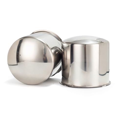 2Pcs 5.15" OD 4.89" H Domed Style Trailer Wheel Center Caps for Rim - color: Mirror Polished, size: 5.15" OD 4.89" H