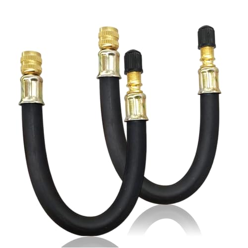 2pcs Valve Stem Extenders, 8.25 Inch Flexible Schrader Tire Valve Extension - color: Black2