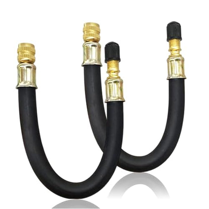 2pcs Valve Stem Extenders, 8.25 Inch Flexible Schrader Tire Valve Extension - color: Black2