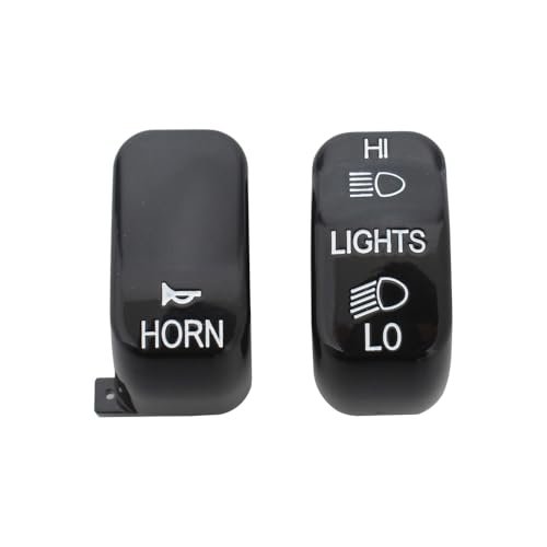 Motorcycle Hand Control Switch Button Cover Cap Kit Fit for Harley 1996-2017 VRSC Sportster,1996-2013 XL & XR,1996-2011 Dyna,1996-2010 Softail and 1998-2001 Road King Models,6pcs (Black) - color: Black