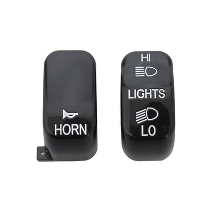 Motorcycle Hand Control Switch Button Cover Cap Kit Fit for Harley 1996-2017 VRSC Sportster,1996-2013 XL & XR,1996-2011 Dyna,1996-2010 Softail and 1998-2001 Road King Models,6pcs (Black) - color: Black