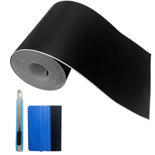 Matte Black Vinyl Tape for Black Out Chrome Delete Window Trim, Matte Black Vinyl Wrap Roll, Self-Adhesive Car Chrome Door Trim Delete Tape DIY Film with Tool Kit (4 inches x 30 feet) - size: 4 inches x 30 feet