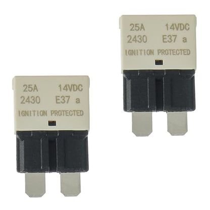 25A DC 12V-14V Auto Reset Circuit Breaker ATC/ATO Low Profile T1 Mini Blade Fuses Breakers for Car Trucks Marine Boat RV Solar and More,2 Pack - style: E37-ATC/ATO-Auto Reset