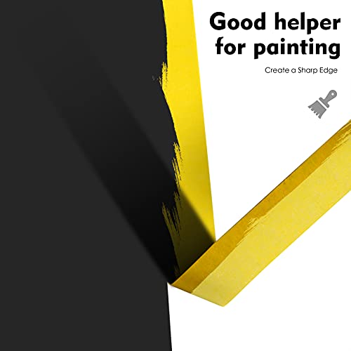 Yellow Painters Tape,2 Inch x 60 Yards x 5 Rolls (300 Yards Total) - color: Yellow