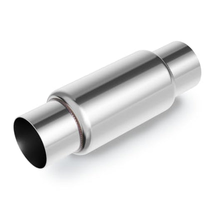 3" Inlet Exhaust Resonator, 3" Inlet/Outlet 12" Overall Length Exhaust Resonator Muffler, Straight Through Stainless Steel Muffler - size: 3" Inlet 12" Overall Length