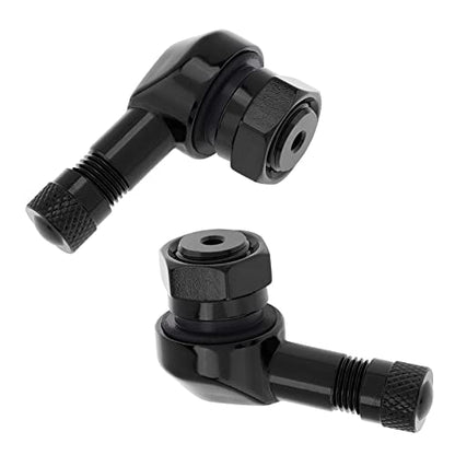 90° Tire Valve Stems 11.3mm Aluminum Forged for Scooter E-Bike ATV - color: Black