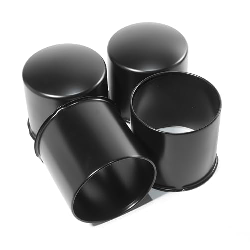 4Pcs 5.15" Stainless Trailer Wheel Center Caps, Matte Black - color: Matte Black, size: 5.15'' Hub 4.69" & 4.89" H