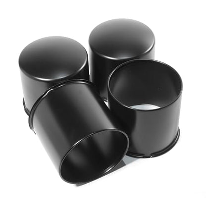 4Pcs 5.15" Stainless Trailer Wheel Center Caps, Matte Black - color: Matte Black, size: 5.15'' Hub 4.69" & 4.89" H
