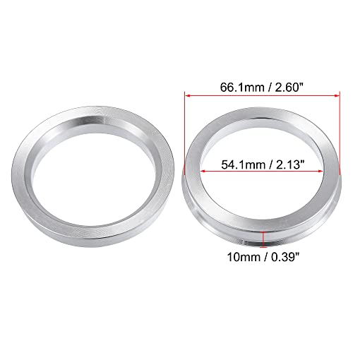 X AUTOHAUX 4pcs OD 66.1mm to ID 54.1mm Aluminum Alloy Hub Centric Rings - size: 66.1-54.1mm