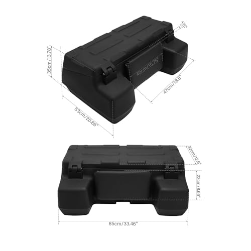 TCMT 96L ATV Trunk Rear Storag Box Passenger Seat Rack Cargo Trunk Box Luggage Tail Helmet Box Black - color: Black 96L-A