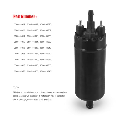 Dyno Racing High Pressure Fuel Pump Universal External in Line fuel pump 12V Electric Fuel Injection Pump Compatible with 0580464070 0580453911 0580463017 0580464023 0580463011