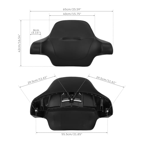 XMT-MOTO Tour Trunk Back Rest Pad Tail Box Fit for Harley Touring