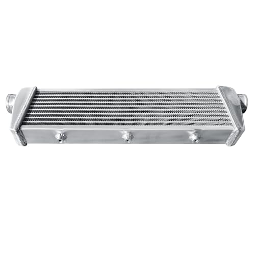 Universal Intercooler 27''x8''x2.7" Front Mount Intercooler 2.2'' Inlet and Outlet Aluminum Turbo Intercooler Direct Replacement for Any Turbo Charger system - size: 27''x8''x2.7" 2.2''