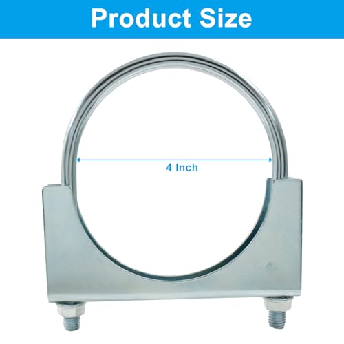 4" U Heavy Duty U-Bolt Clamp, Stainless Steel, 2-Pack - size: 4",2PCS