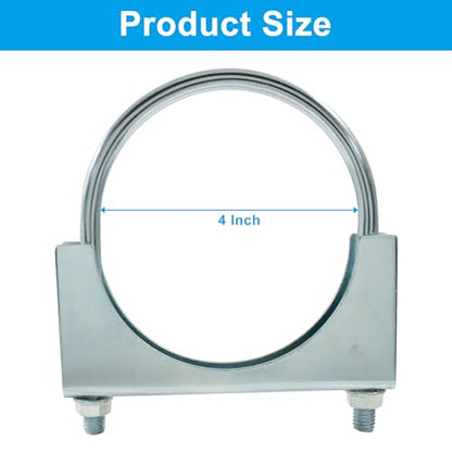 4" U Heavy Duty U-Bolt Clamp, Stainless Steel, 2-Pack - size: 4",2PCS