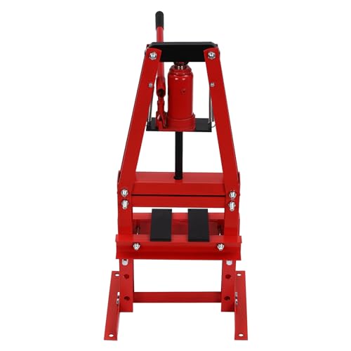 Hydraulic Power Units, 6-Ton Benchtop Hydraulic A-Frame Shop Press with Press Plates, Hydraulic 6 Ton Garage Floor Adjustable Shop Press with Plates, Hydraulic Press, Red, Hydraulic Shop Press