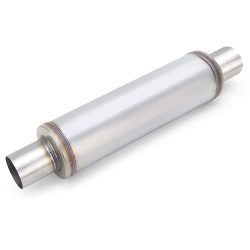 LCGP 2.25" Exhaust Muffler, 2.25in Muffler Universal Stainless Steel Performance Muffler, Straight Through Design 2.25 Muffler Resonator Deep Sound for Car, Truck(2.25" Intet 2.25" Outlet) - color: 1 PC, size: 2.25" Inlet 21" Overall Length(4" wide)