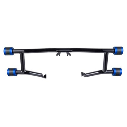 Advanblack Protek Two Step Highway Peg Crash Bar with CNC Slider Fit for 2014-2025 Harley Touring Road Glide Street Glide Electra Glide – Engine Guard Performance Upgrade (Blue CNC w/Carbon Inlay) - color: Blue CNC w/ Carbon Inlay