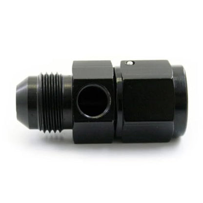 8AN Male Flare to -8 Female Swivel Fuel Pressure Take Off Fitting with 1/8" NPT Gauge Port, CNC Machined Anodized Black, for E85 Gasoline Methanol Racing Fuel Systems - size: AN8 with 1/8 NPT Port