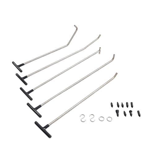 Paintless Dent Repair Kit, Professional Car Dent Puller Set with Taper Head and S/O-Hook Hooks, Stainless Steel Dent Removal Tools for DIY Auto Body Repair