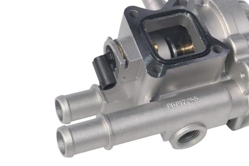 Coolant Thermostat and Housing Assembly with Sensors - Compatible with Chevy Cruze, Limited, Trax, Sonic 1.8L & 1.6L - Replaces 25192228, 55564890, 15-81816, 902-033, 55579951 - Full Aluminum