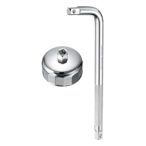 HARFINGTON Oil Filter Cap Wrench 16 Flute 86.3mm Inner Dia 1/2" W Bend Bar - size: 86.3mm x 16 Flute(AB5601)