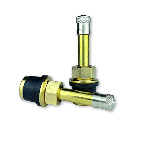 Haltec QS-500 Quikstem 2 inch Straight Push Through Brass Valve Stem for OTR and Farm Tire .625 inch Valve Stem Holes. For Quick Stem Emergency Valve Stem Replacement.