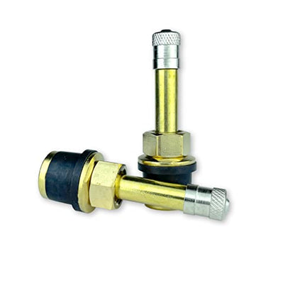 Haltec QS-500 Quikstem 2 inch Straight Push Through Brass Valve Stem for OTR and Farm Tire .625 inch Valve Stem Holes. For Quick Stem Emergency Valve Stem Replacement.