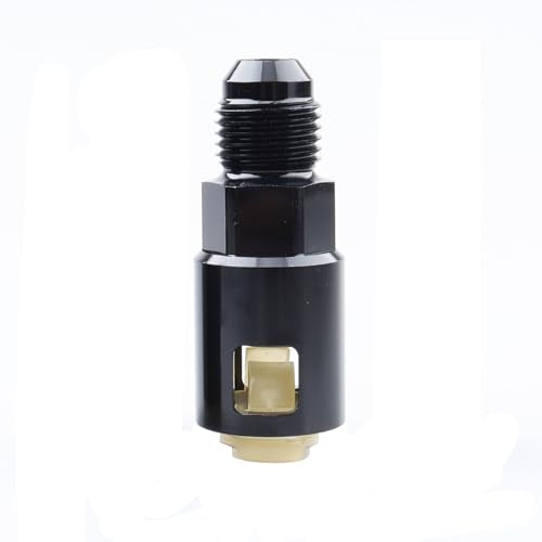 AC PERFORMANCE -6 AN Male to 3/8" SAE Quick Disconnect Female Push on EFI Fuel Rail Fitting Adapter Aluminum Black - color: Black, size: 6AN to 3/8